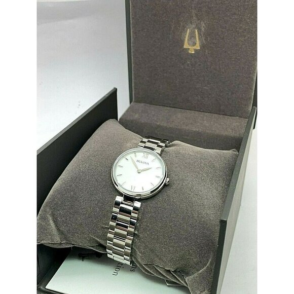 Bulova Women's Watch 96L229 Quartz White Dial Mother of Pearl Petite 27mm - Picture 3 of 13
